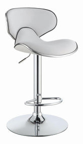 Coaster Edenton Upholstered Adjustable Height Bar Stools White and Chrome (Set of 2) Model 120389